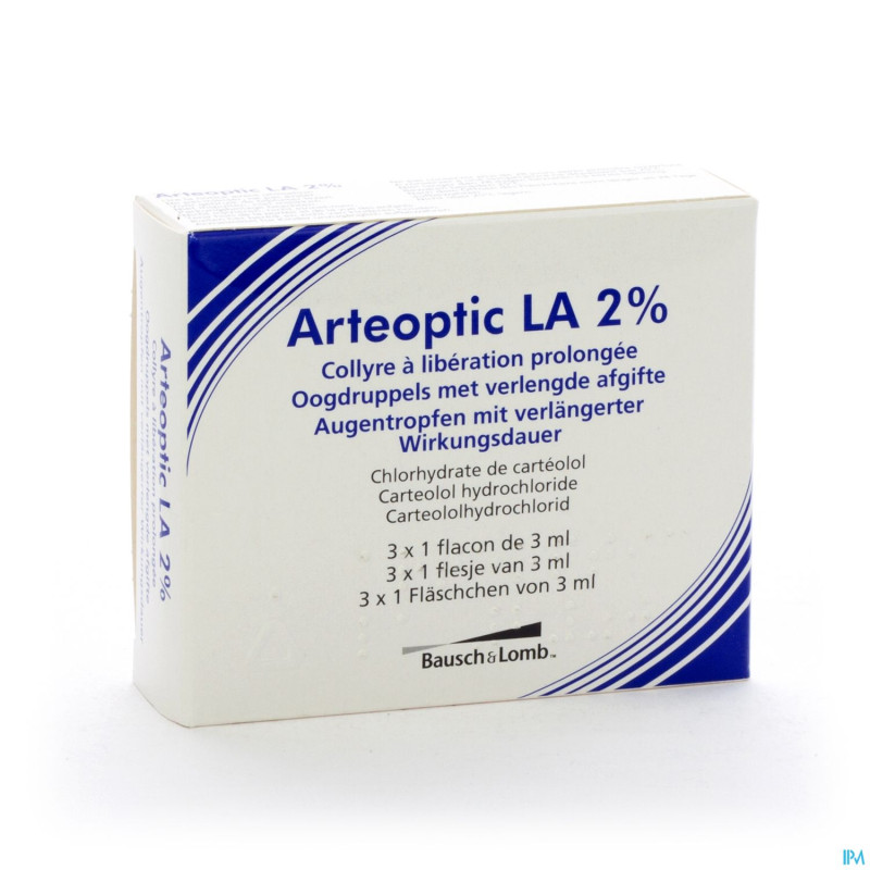 Arteoptic la 2% collyre fl 3x3ml 20 mg/ml