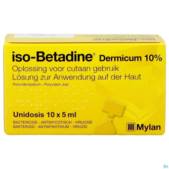 Iso betadine derm 10% unidose fl 10x5ml