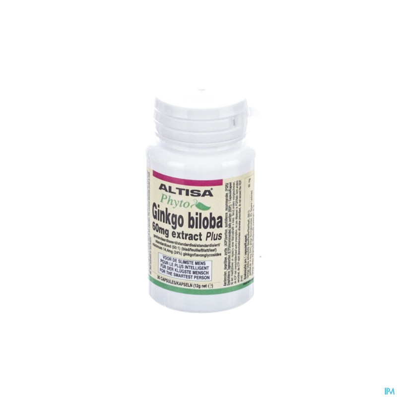 Altisa ginkgo biloba extrait stand. caps 30