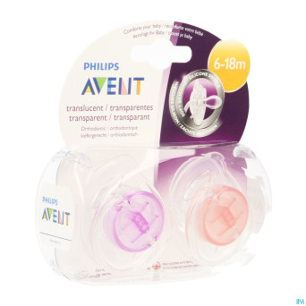 Philips avent sucette transparent silicone +6m   2