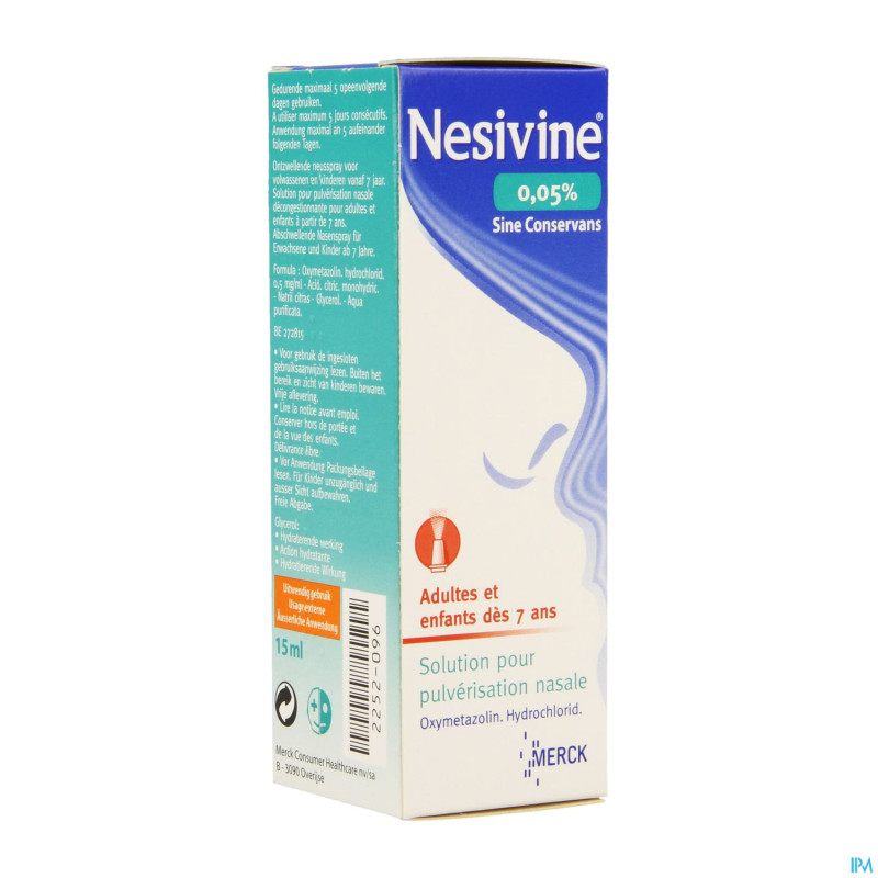Nesivine 0,05% sine conserv spray nasal 15ml