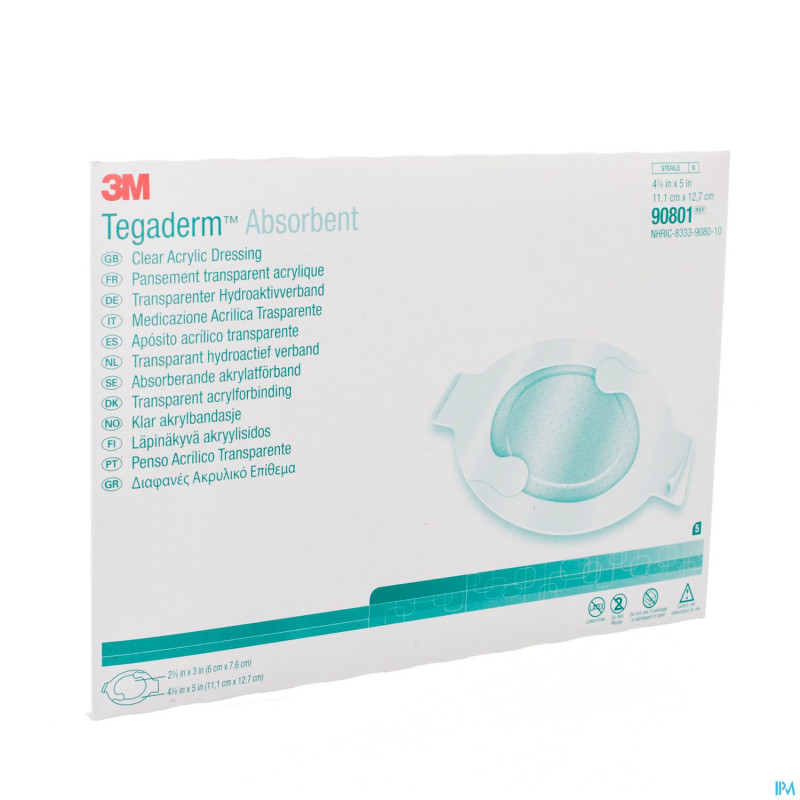 Tegaderm 3m absorb.transp ster 11,1x12,7cm 5 90801