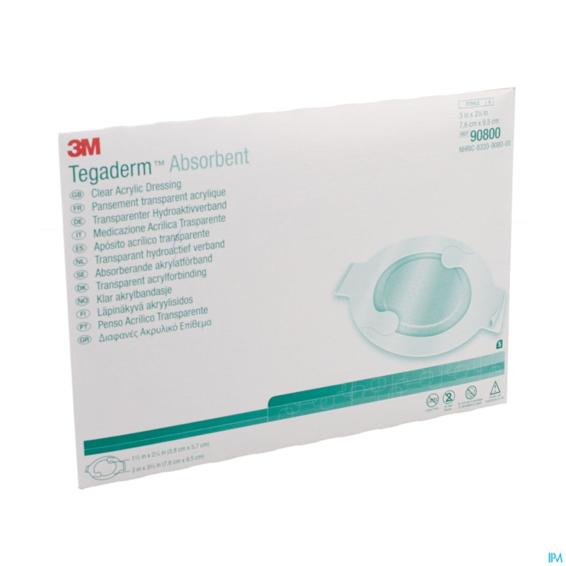 Tegaderm 3m absorb.transp ster  7,6x 9,5cm 5 90800