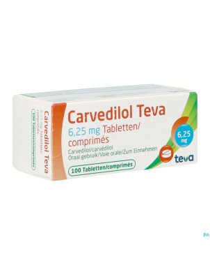 Carvedilol teva  6,25 mg comp 100 x  6,25 mg