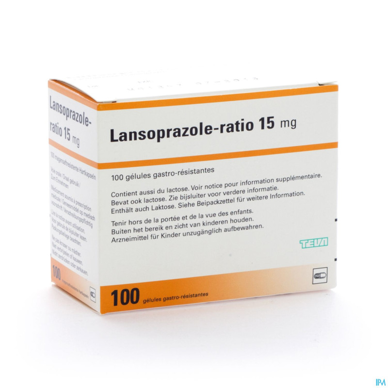 Lansoprazole ratio caps 100 x 15 mg