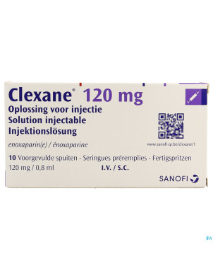 Clexane ser inj 10 x120 mg/0,8 ml