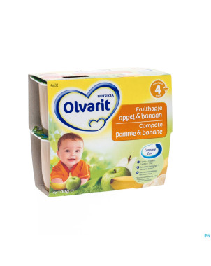Olvarit fruit coup.pomme-banane  4-36m 4x100g 4m32