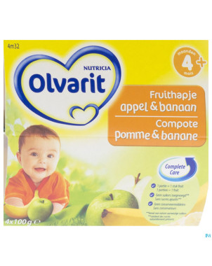 Olvarit fruit coup.pomme-banane  4-36m 4x100g 4m32