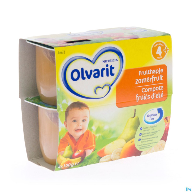 Olvarit fruit coup.fruit d'ete   4-36m 4x100g 4m33