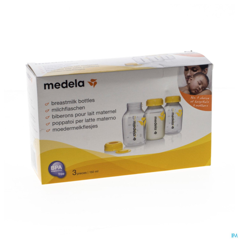 Medela set 3 bouteilles imprimees 150ml