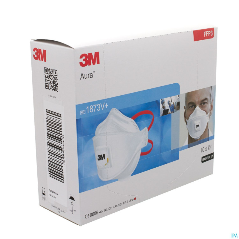 3m masque respir.+valve ffp3 norme en149  10 1873v