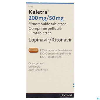 Kaletra 200 mg/50 mg comp pell 120