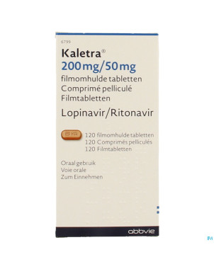 Kaletra 200 mg/50 mg comp pell 120
