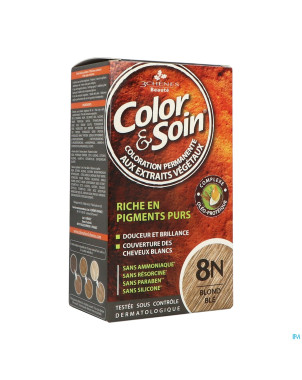 Color&soins 8n blond ble    135ml 3chenes