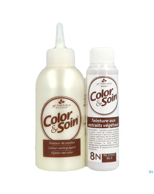Color&soins 8n blond ble    135ml 3chenes