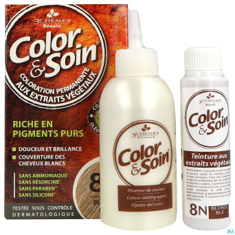 Color&soins 8n blond ble    135ml 3chenes