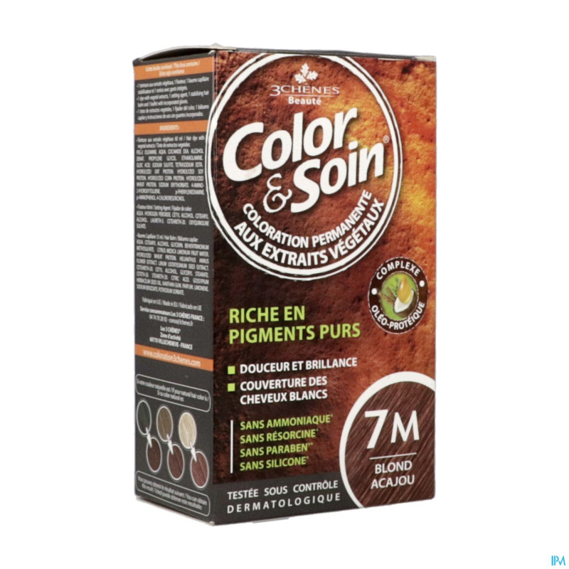 Color&soins 7m blond acajou    135ml 3chenes