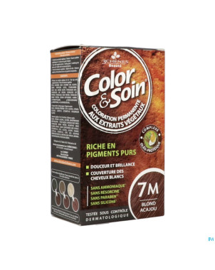 Color&soins 7m blond acajou    135ml 3chenes