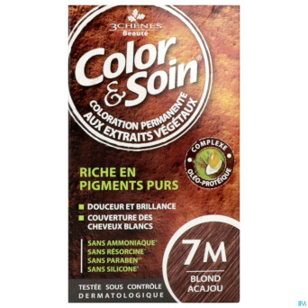 Color&soins 7m blond acajou    135ml 3chenes