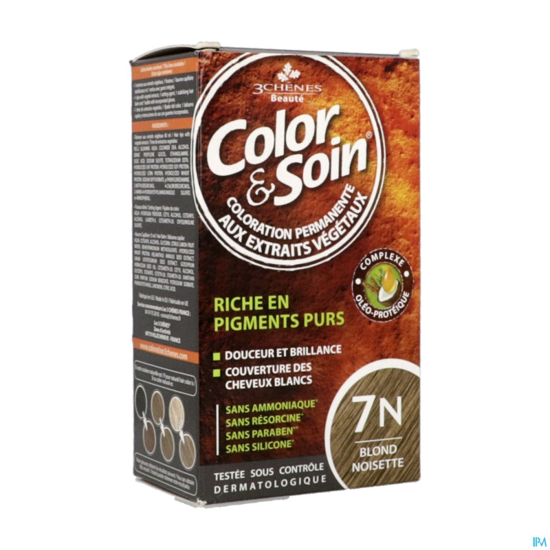 Color&soins 7n blond noisette    135ml 3chenes