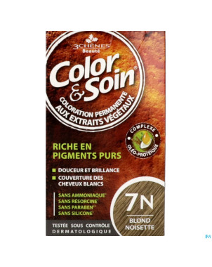 Color&soins 7n blond noisette    135ml 3chenes