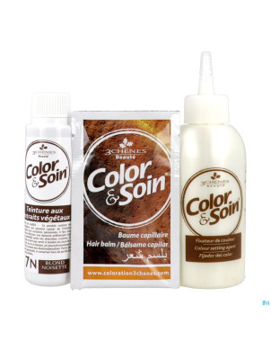 Color&soins 7n blond noisette    135ml 3chenes