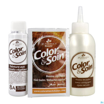 Color&soins 8a blond cendre    135ml 3chenes