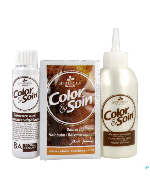 Color&soins 8a blond cendre    135ml 3chenes