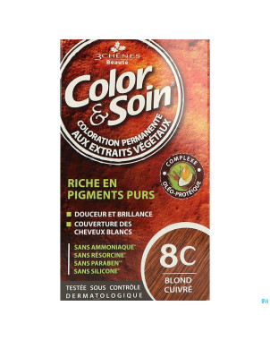 Color&soins 8c blond cuivre    135ml 3chenes