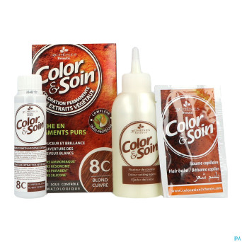 Color&soins 8c blond cuivre    135ml 3chenes