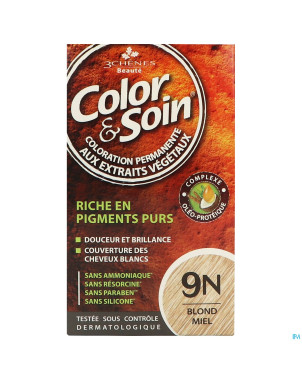 Color&soins 9n blond miel    135ml 3chenes