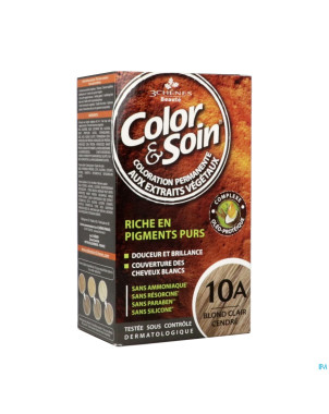 Color&soins 10a blond clair cendre   135ml 3chenes