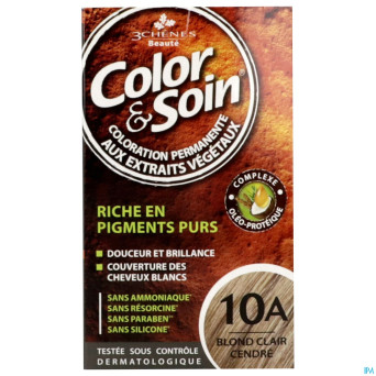 Color&soins 10a blond clair cendre   135ml 3chenes