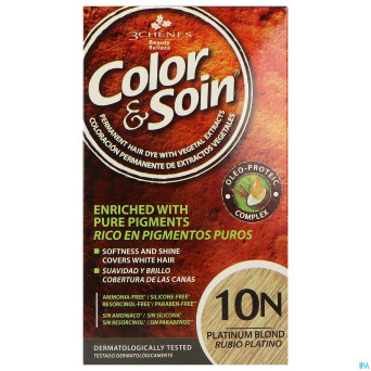 Color&soins 10n blond platine    135ml 3chenes