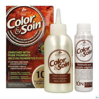 Color&soins 10n blond platine    135ml 3chenes