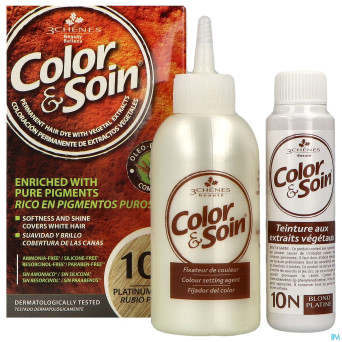 Color&soins 10n blond platine    135ml 3chenes