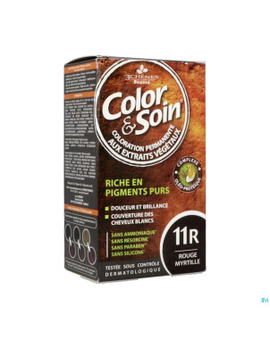 Color&soins 11r rouge myrtille    135ml 3chenes