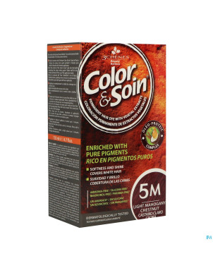 Color&soins 5m chatain clair acajou  135ml 3chenes