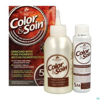Color&soins 5m chatain clair acajou  135ml 3chenes
