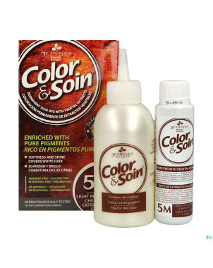 Color&soins 5m chatain clair acajou  135ml 3chenes