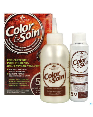 Color&soins 5m chatain clair acajou  135ml 3chenes