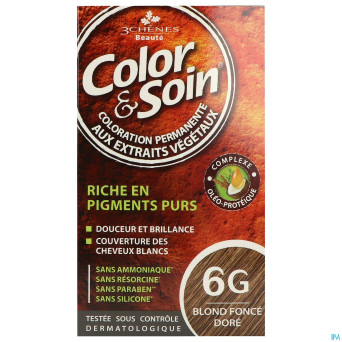 Color&soins 6g blond fonce dore    135ml 3chenes