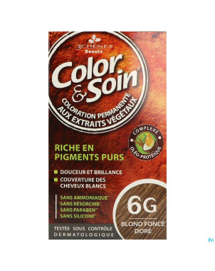 Color&soins 6g blond fonce dore    135ml 3chenes