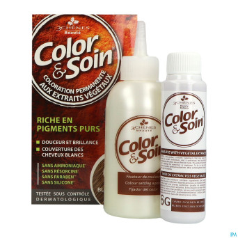 Color&soins 6g blond fonce dore    135ml 3chenes