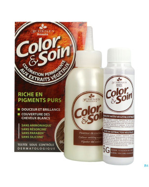 Color&soins 6g blond fonce dore    135ml 3chenes