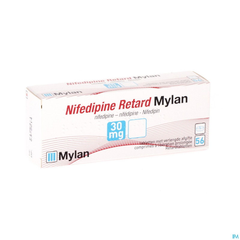 Nifedipine retard mylan 30 mg comp 56 x 30 mg