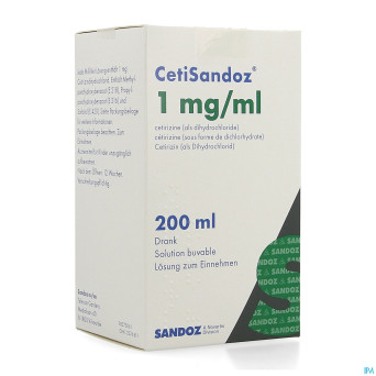 Cetisandoz sandoz sol per os 200 ml 1 mg/ml