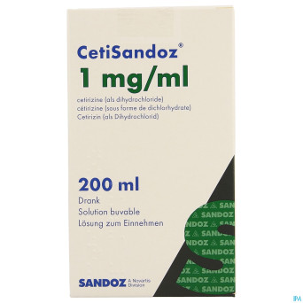 Cetisandoz sandoz sol per os 200 ml 1 mg/ml