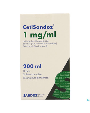 Cetisandoz sandoz sol per os 200 ml 1 mg/ml