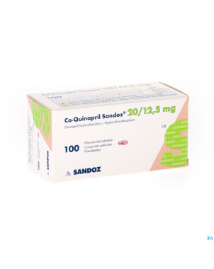 Co quinapril sandoz 20/12,5mg comp pell 100
